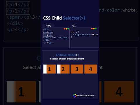 🚀 Learn CSS Child selector in 30 sec | html css tutorial