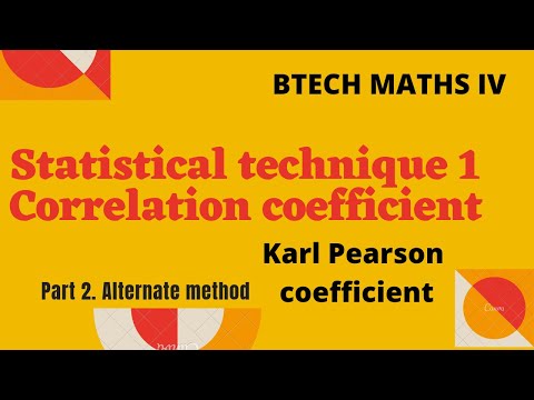 Correlation part 2 | statistical technique 1 | Karl Pearson coefficient part -2 alternate method
