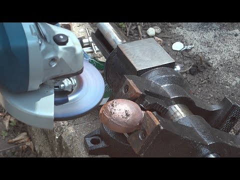 Finishing copper casting of egg. Grinding and patina. Part 2 of 2.