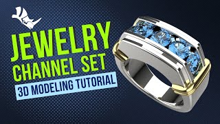 Rhino 3D Tutorial: Design a Channel Set Men's Ring with Expert 3D Modeling Techniques #457