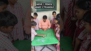 Move 1 Pencil make 3 triangle fun activity