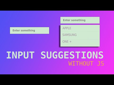 Input Suggestions without JavaScript in HTML