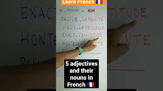 5 adjectives and their nouns in French🇨🇵|Learn and speak french with Alain and Moh 👍🏽 🇨🇵 😀 #shorts
