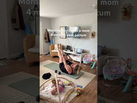 Morning routine as a mom 4 months post partum #fitness #postpartum #weightlossjourney #motherhood