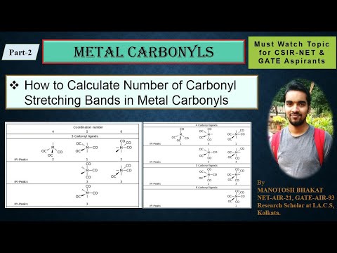 Metal Carbonyls||How to Calculate Number of Carbonyl Stretching Bands in Metal Carbonyls.
