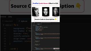 Profile Card Hover Effect | How to Make Profiles cards Using Html CSS | #css3 #html5 #javascript