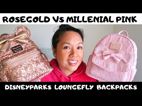 DISNEY LOUNGEFLY ROSEGOLD vs MILLENNIAL PINK Backpacks | Which is better?