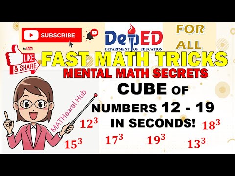 FAST VEDIC MENTAL MATH TRICKS // CUBE OF  NUMBERS 12 - 19 IN SECONDS!