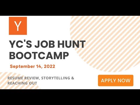 YC Startup Job Hunt Bootcamp, September 14, 2022