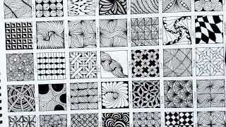 35 Zentangle Patterns Step by Step 🖋️ | Zentangle Art for Beginners & Relaxation