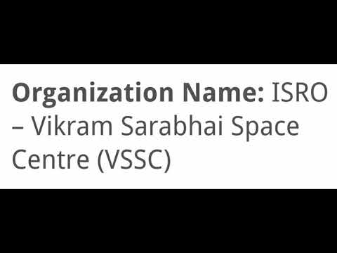 VSSC recruitment 2018