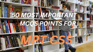 50 most important MCQs points for MPT CSS | MPT CSS | MPT MCQS | MPT Test Preparation | MPT