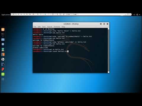 Creating and Editing files using terminal in Kali Linux