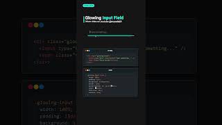 Stunning Glowing Input Field with HTML & CSS | Easy Neon Effect Tutorial 2025 #shorts #html #css