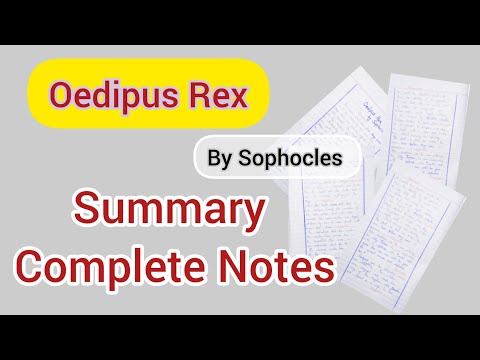 Oedipus Rex By Sophocles  | Summary of Oedipus Rex  | Complete Notes