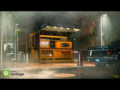 City Lights & Coffee Steam | 3D Enviroment | Choas vantage| #3dsmax #chaosvantage @V-RayArchViz