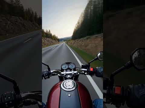 Motorcycle riding on a forest road #ai