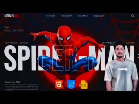 "Spider-Man Movie Website Using HTML, CSS & JavaScript | Full Frontend Project Telugu