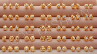 2025 Daily Wear Gold Earrings Tops | 1 Gram Lightweight Gold Earrings Designs/Trending Earrings 2025