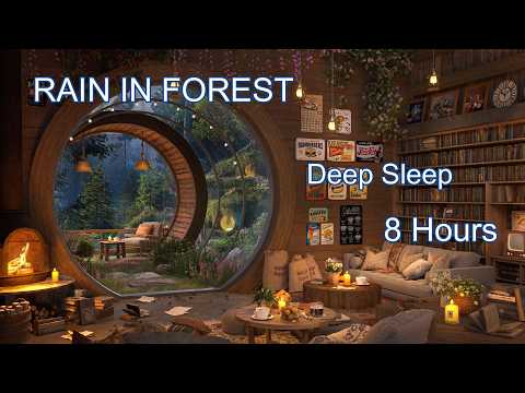 Rain in the Forest at Night for Deep Sleep (8 Hours)