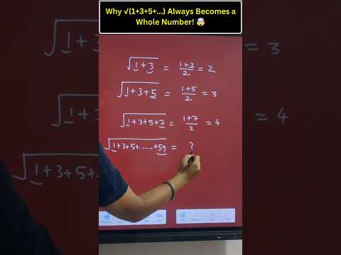 √(1+3+5+…) = Whole Number *Every Time*?! 🤯 | Math’s *Secret Pattern* Revealed in 60s! 🔥 #mathshorts