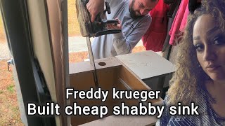 Built a cheap shabby sink for my Van #vanlifeconversion #diy #vanconversions #sink