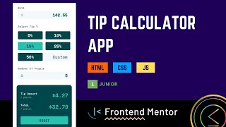Tip calculator app - Frontend Mentor - HTML CSS JAVASCRIPT