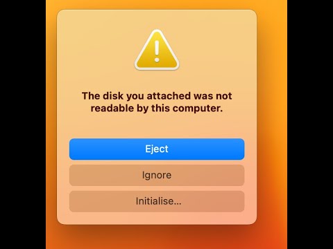 The disk you attached was not readable by this computer, #mac  #eject #Ignore #Initialise...