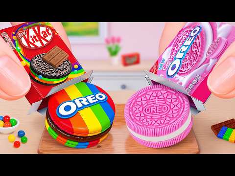 🎀 Sweet KITKAT vs OREO Cake 🎀 Tasty Miniature Rainbow Chocolate Cake Recipe