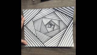 Optical illusion for beginners! Fun and easy to do✏️👀🌀 #schoolart #art #opticalillusion #shorts