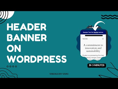 Add Header Banner at the top of WordPress site | For notices or announcements | Tutorial