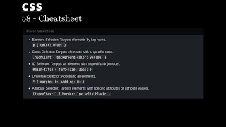 CSS 58 💻 Cheatsheet