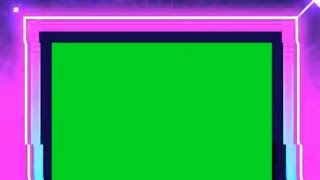 Square NEON Border lighting effect green screen video.