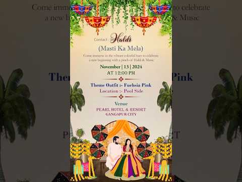 #wedding #invitation #card video| Code: W-011 l #couple #wedding #trending #sangeet #dance #haldi