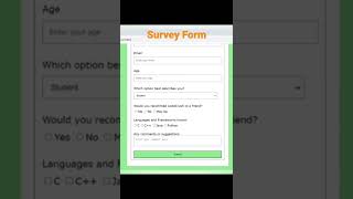 Survey Form Using Html | Create Website Using Html | How To Create Webpage using Html Tutorial