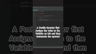 Use of Increment Operator (A Postfix Operator)  |  JAVA SHORTS  |  CODING SHORTS