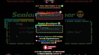 Junior vs Senior: Alt Text Optimization | SEO & Accessibility Tips 🔥#devmap #html #coder #shorts