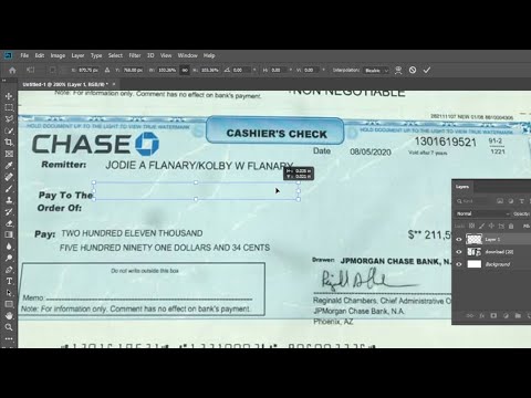 HOW TO EDIT A CASHIERS CHECK | PHOTOSHOP TUTORIAL #photoshop