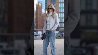 Old Money Casual: Tweed Jacket & Relaxed Denim #streetstyle #fashiontrends #winterfashion #ootd