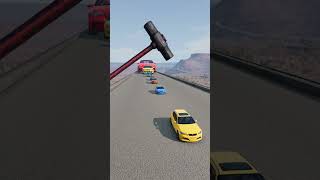 Colorful Small to Giant Cars vs Hammer | BeamNG.drive!