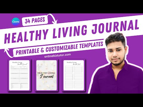 Printable Healthy Living Journal 2025 🟢 34 Pages Customizable Template - Lifetime Use 🤩 #Planner