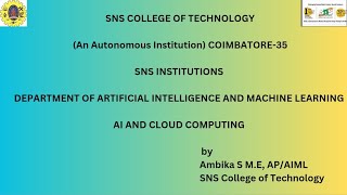 Natural Language Processing||AI and cloud computing||SNS Institutions