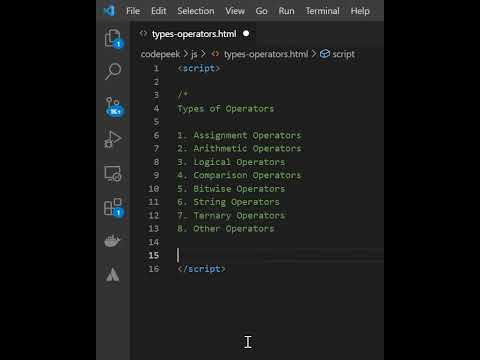 JavaScript Types Of Operators #shorts #javascript
