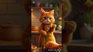 "Red Cat’s Chicken Heist: From Thief to Chef"#FunnyCat#CatLovers#CatComedy#ChickenThief#CatAdventure