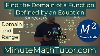 Find the Domain of a Function Defined by an Equation | College Algebra