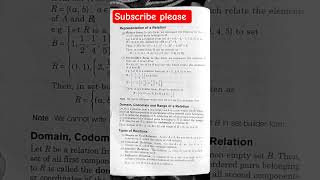 representation of relation| domain codomain and range of relation | type of relation