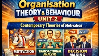 Unit-2 Motivation, Theory of Motivation, Transactional analysis, Decision Making #punjabuniversity