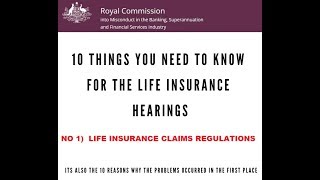 ROYAL COMMISSION LIFE INSURANCE REGULATION