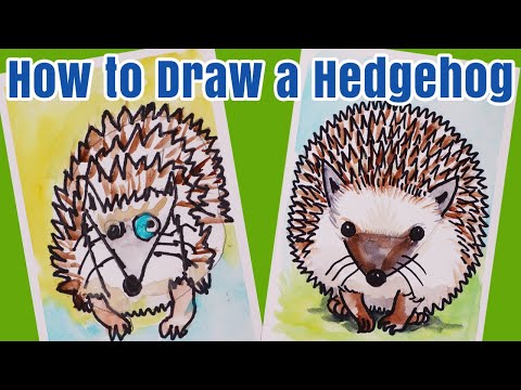 How to Draw and Paint a Hedgehog Kids Art Tutorial