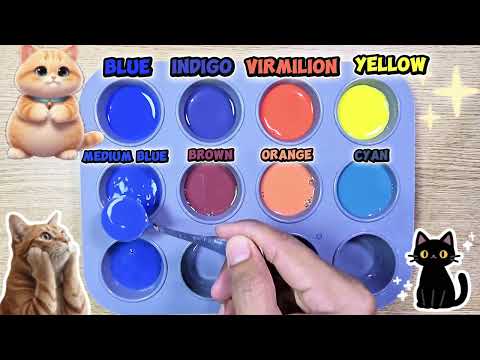 ​Only 4 Main Colors Create 12 Beautiful Shades! 🌈 (The Results Are Amazing!) #colors #mixingcolors